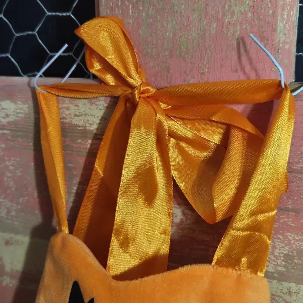 Halloween Costume Pumpkin‎ Dress Orange Black Tulle Skirt Dress Toddler M 3T ?